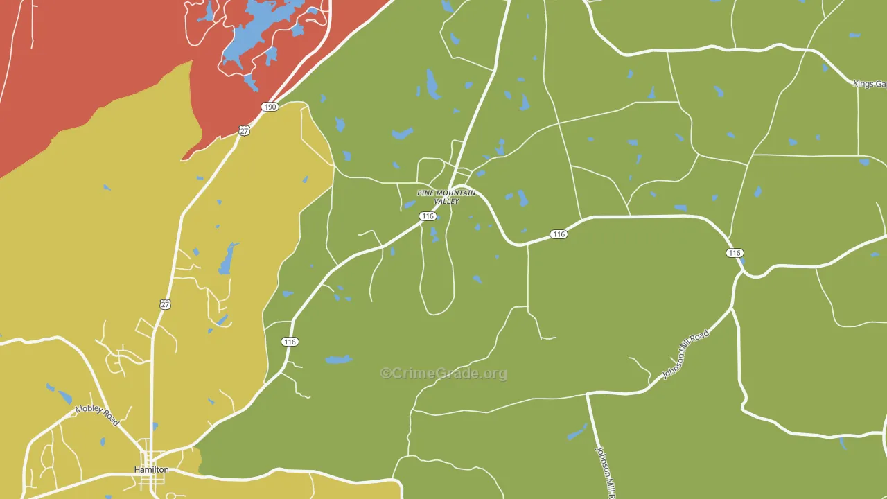 Smiths Crossroads, GA Map of Assault Rates