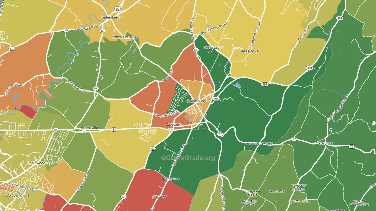 Smithsburg, MD Map of Assault Rates