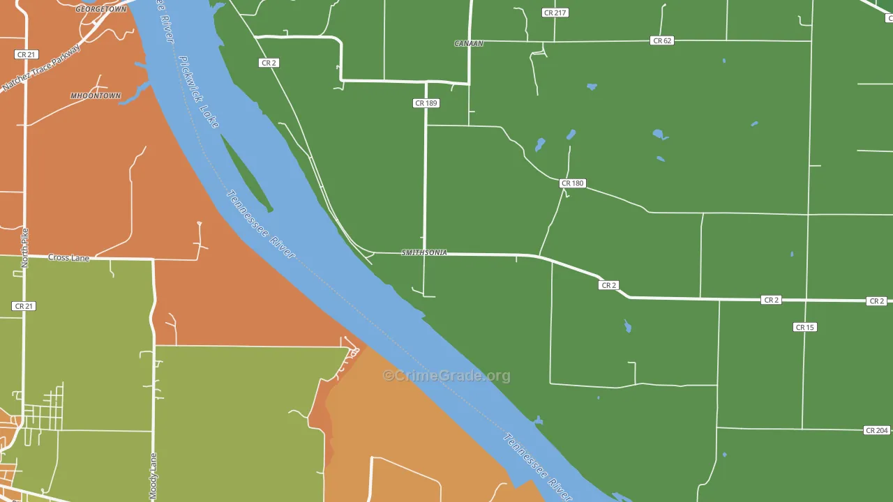 Smithsonia, AL Map of Assault Rates