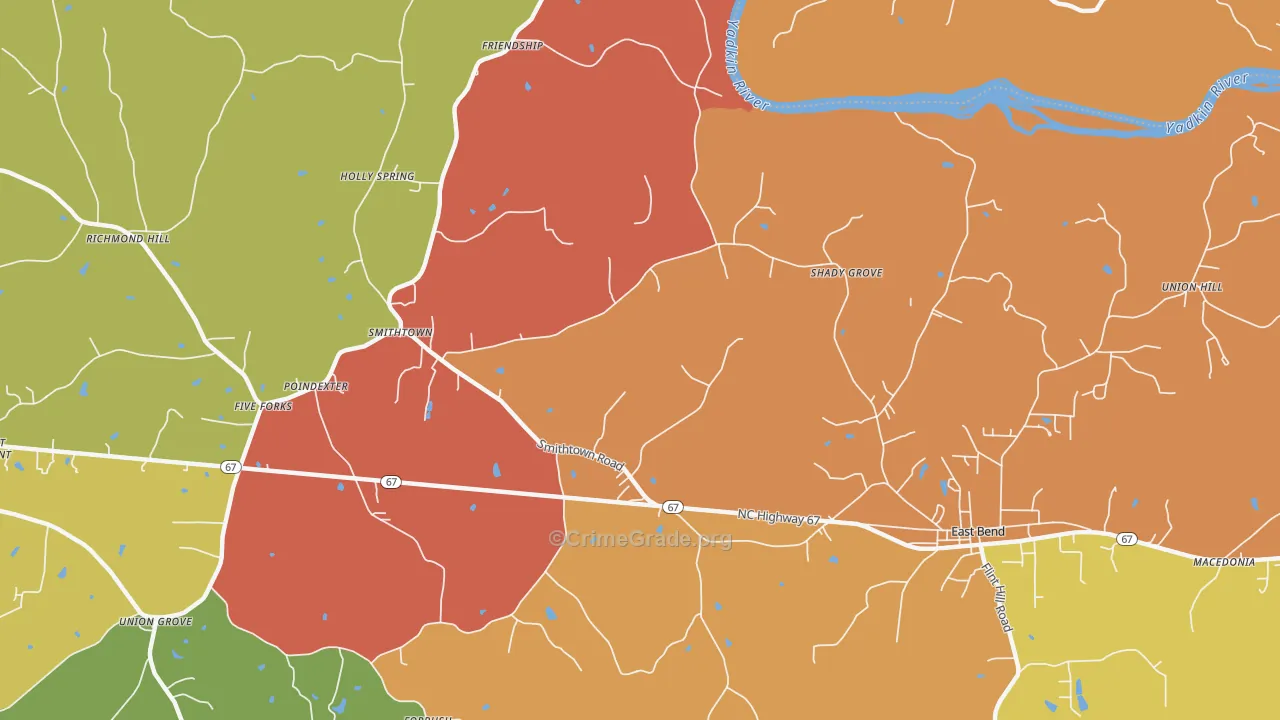 Smithtown, NC Map of Assault Rates