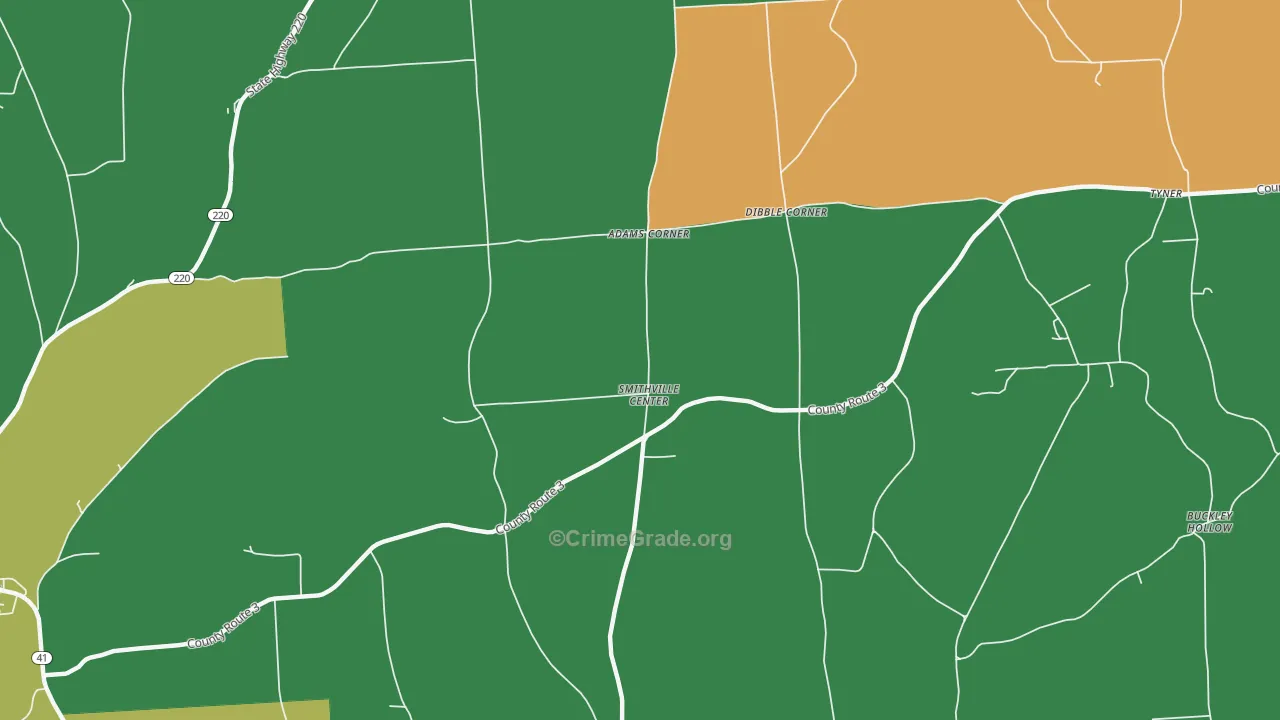 Smithville Center, NY Map of Assault Rates