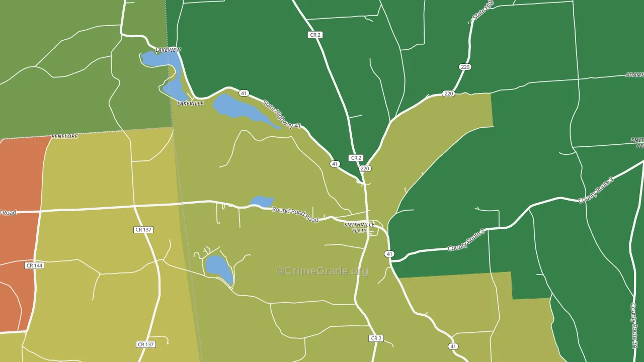 Smithville Flats, NY Map of Assault Rates