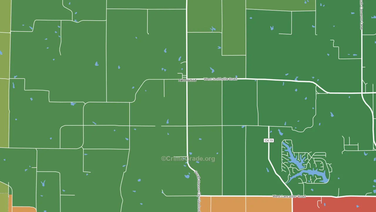 Smithville, IL Map of Assault Rates