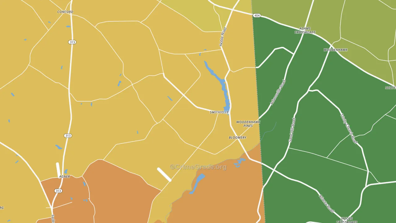 Smithville, MD Map of Assault Rates