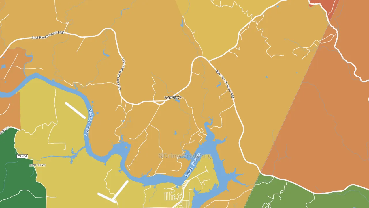 Smithwick, TX Map of Assault Rates