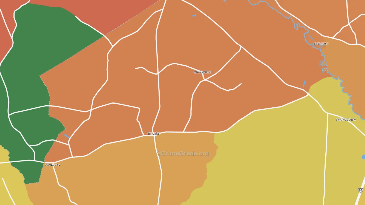 Smoaks, SC Map of Assault Rates