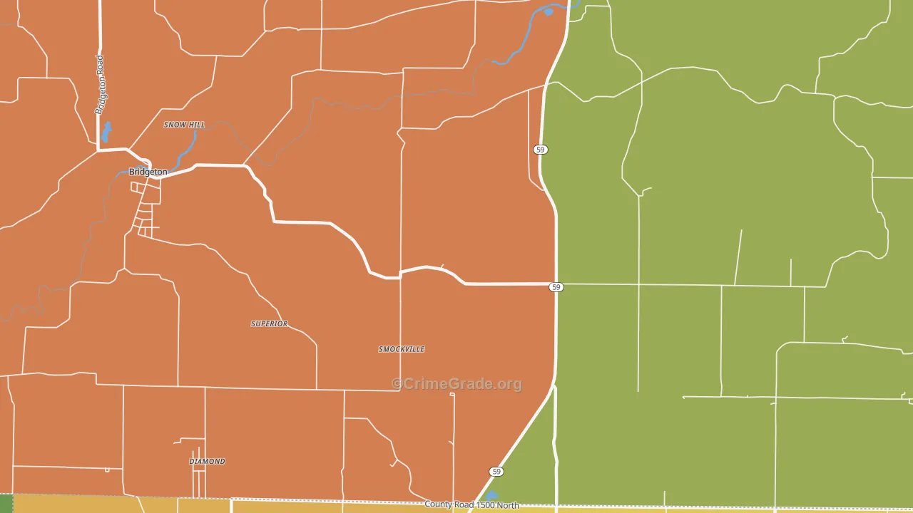 Smockville, IN Map of Assault Rates