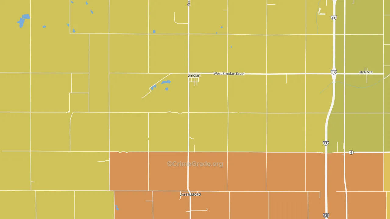 Smolan, KS Map of Assault Rates