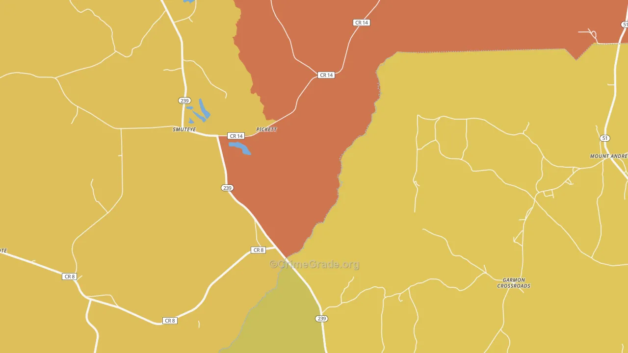 Smuteye, AL Map of Assault Rates