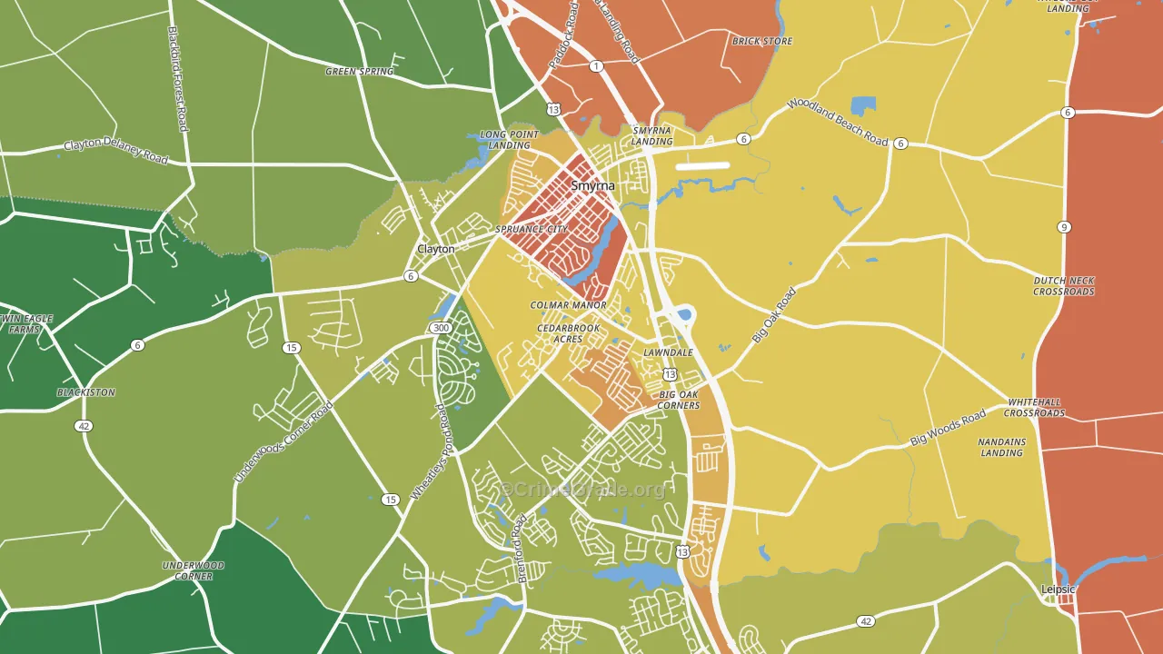 Smyrna, DE Map of Assault Rates
