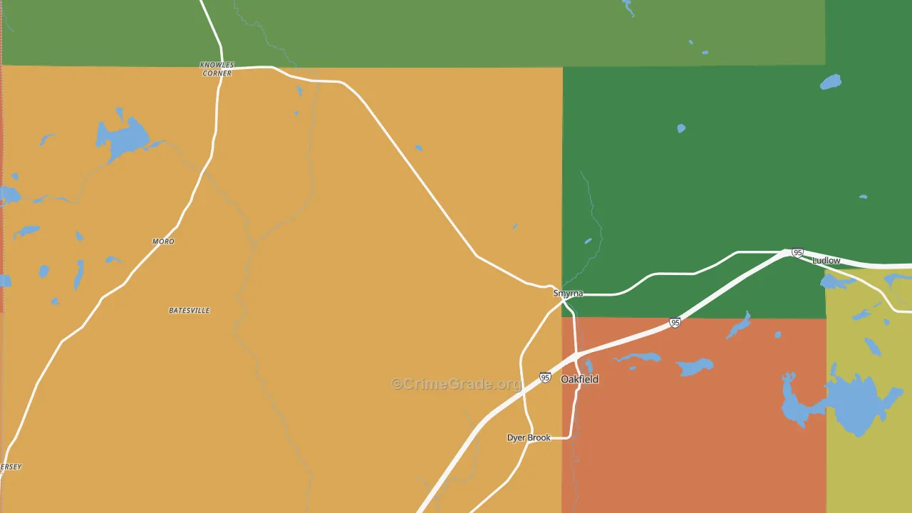 Smyrna Mills, ME Map of Assault Rates