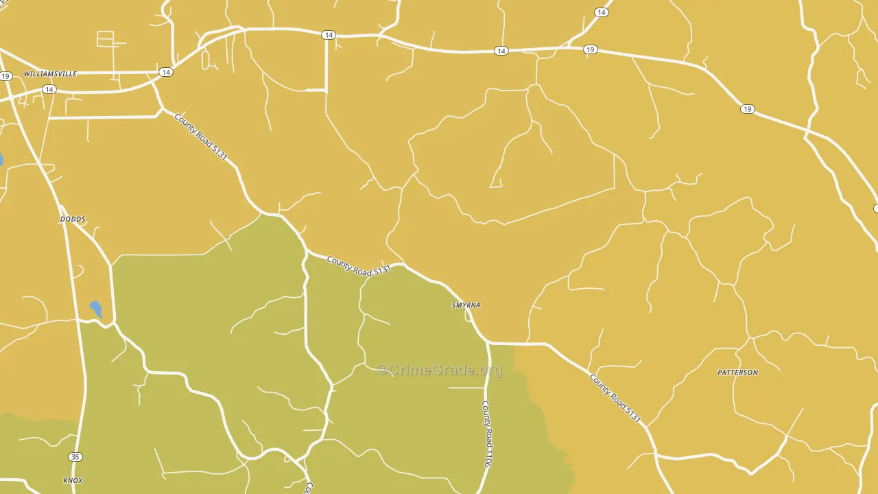 Smyrna, MS Map of Assault Rates