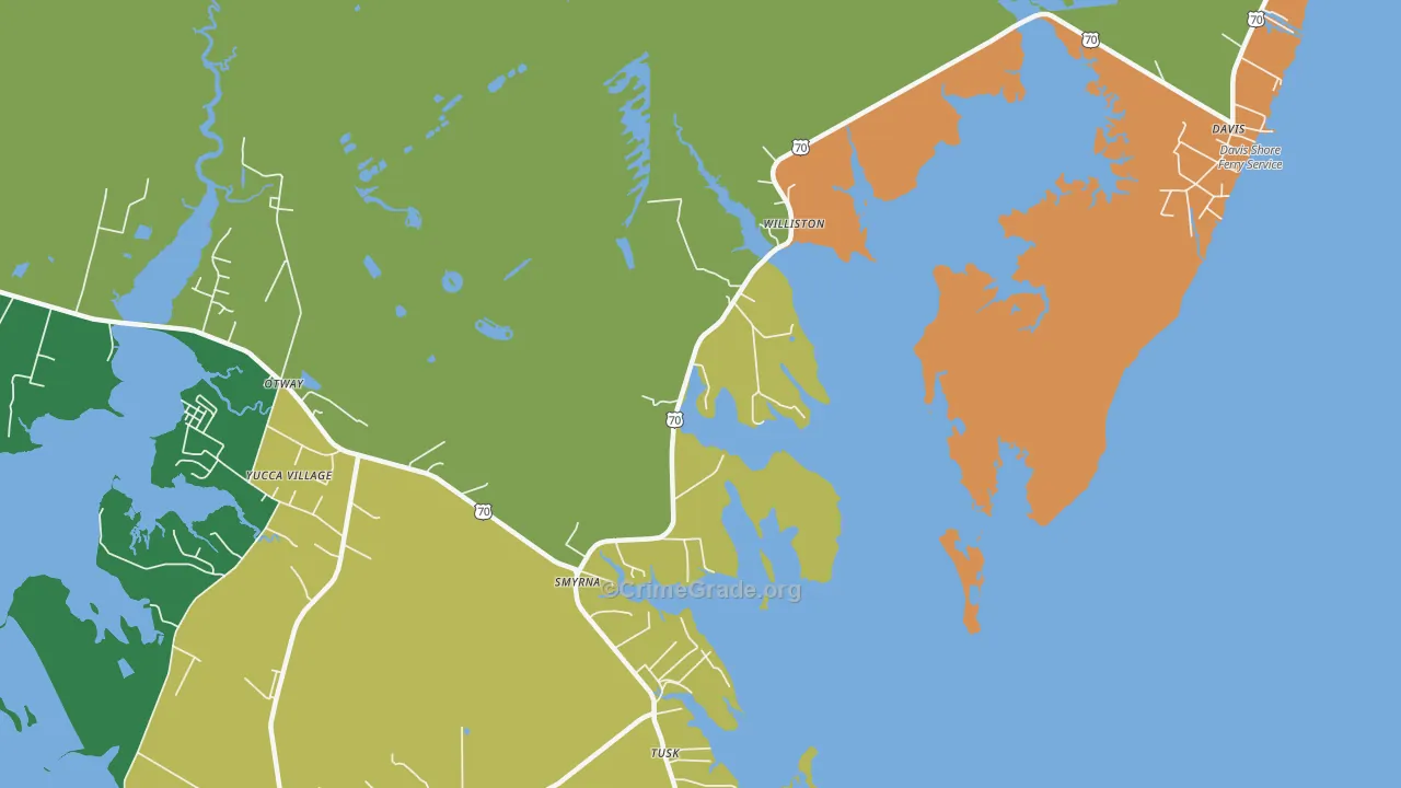 Smyrna, NC Map of Assault Rates