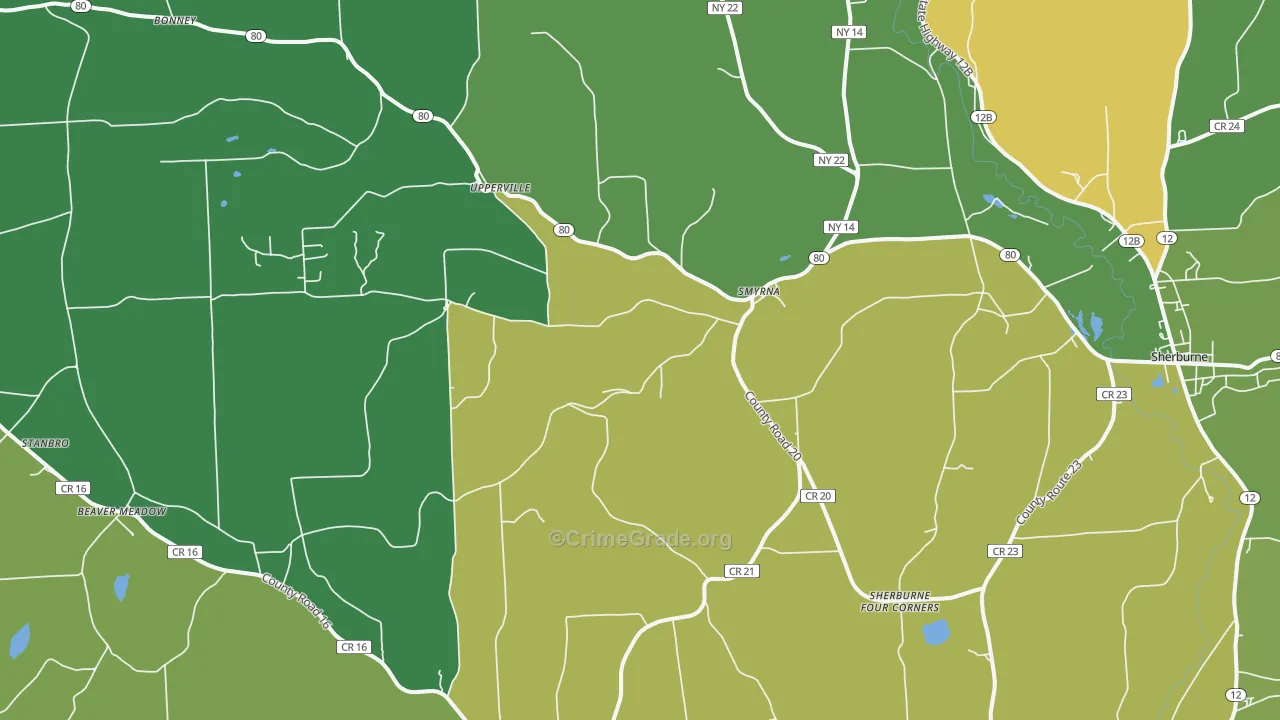 Smyrna, NY Map of Assault Rates