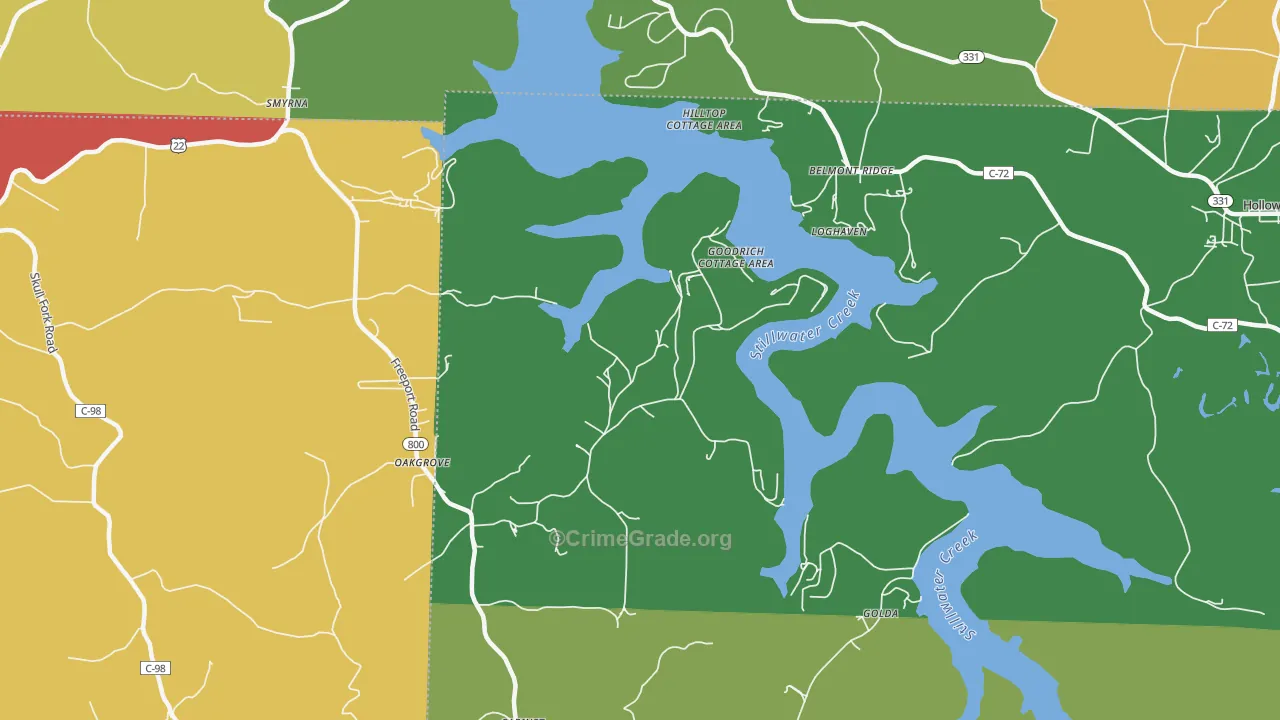 Smyrna, OH Map of Assault Rates