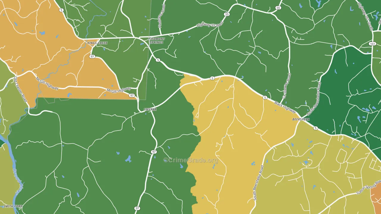 Smyrna, SC Map of Assault Rates