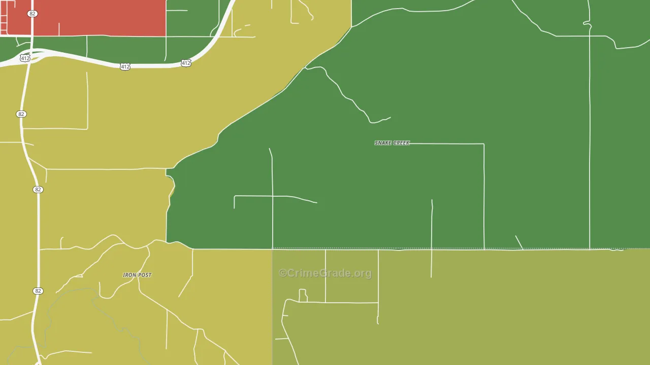 Snake Creek, OK Map of Assault Rates