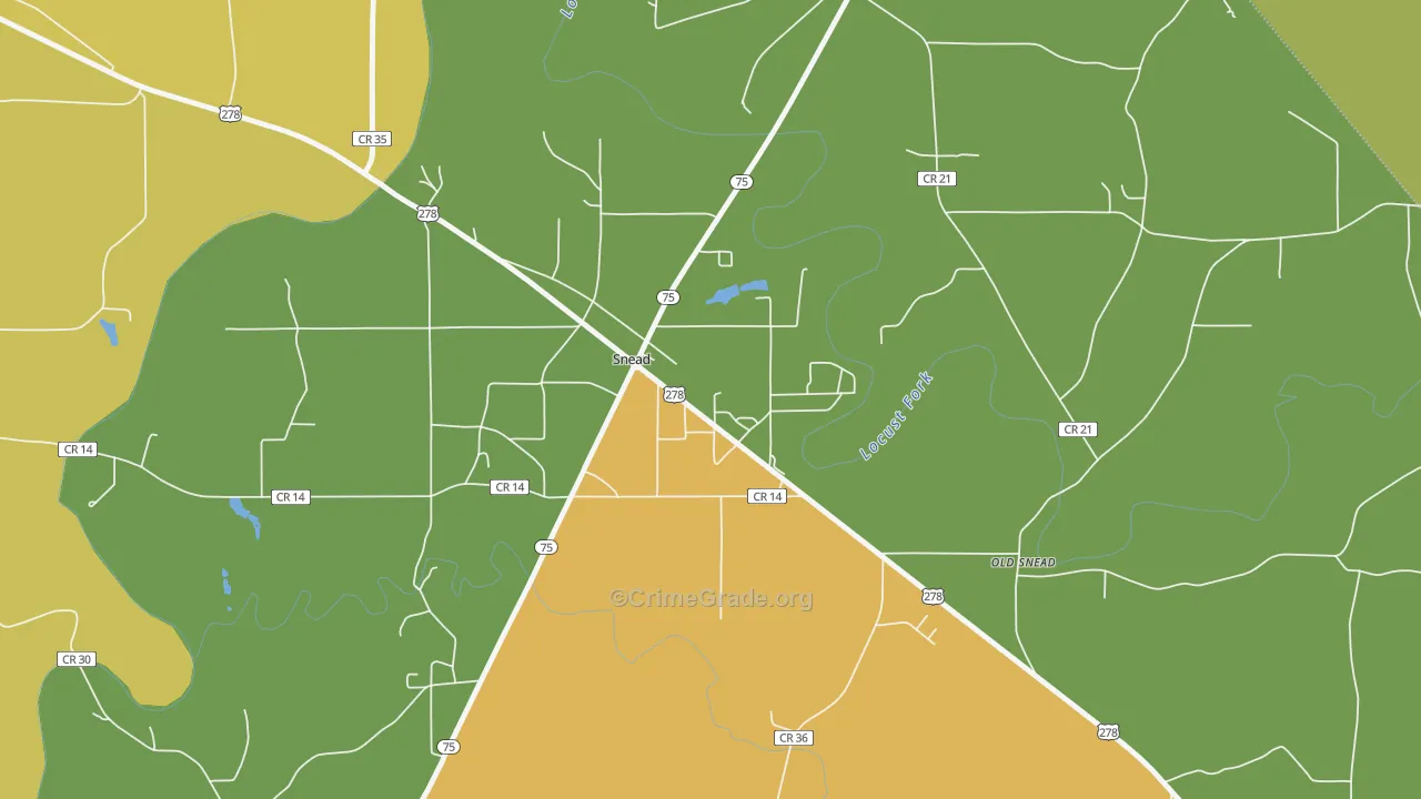 Snead, AL Map of Assault Rates