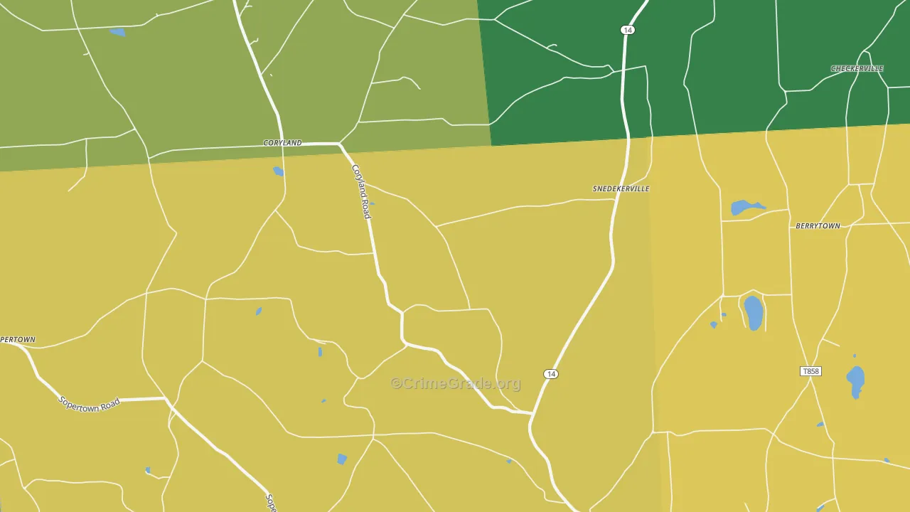 Snedekerville, PA Map of Assault Rates