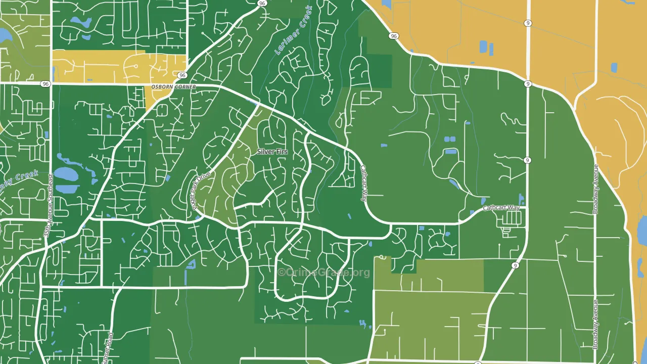 Snohomish Cascade, Silver Firs, WA Map of Assault Rates