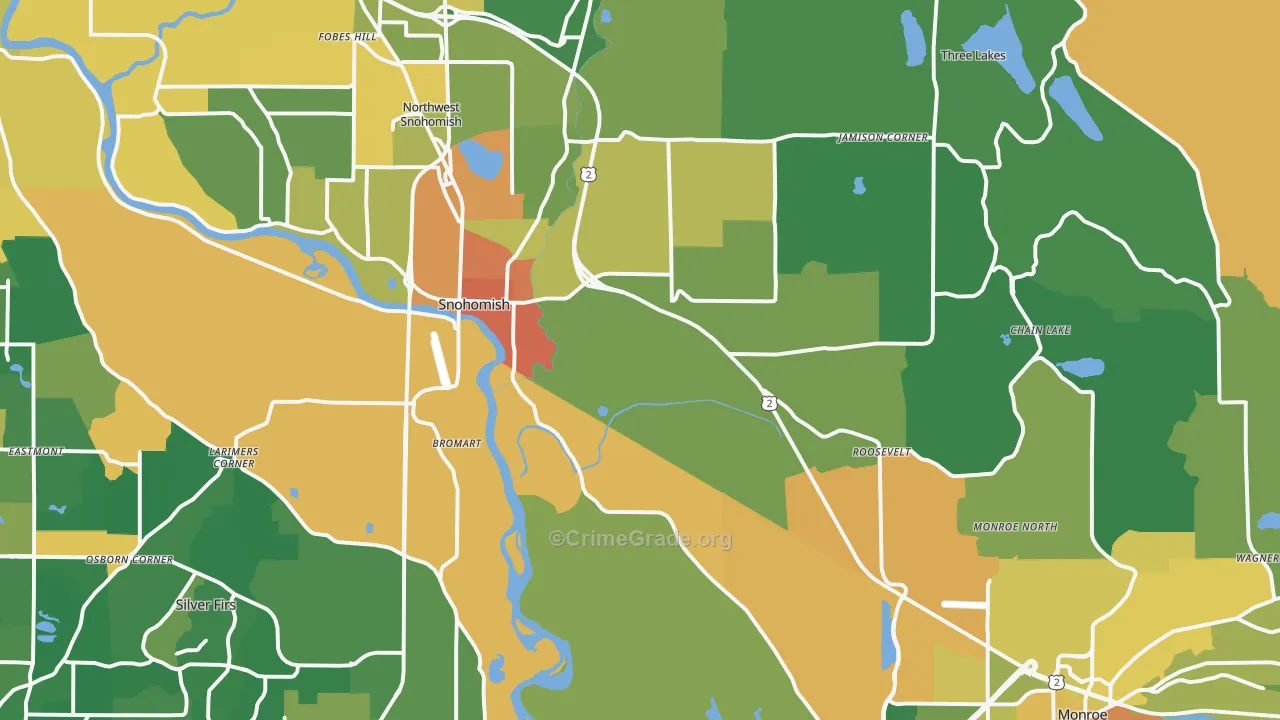 Snohomish, WA Map of Assault Rates