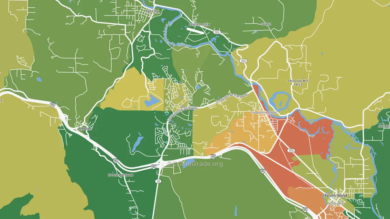 Snoqualmie, WA Map of Assault Rates