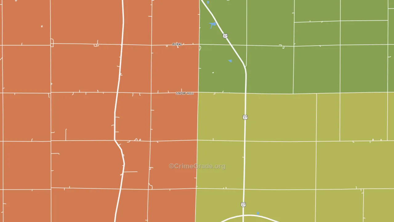 Snow Hill, IN Map of Assault Rates