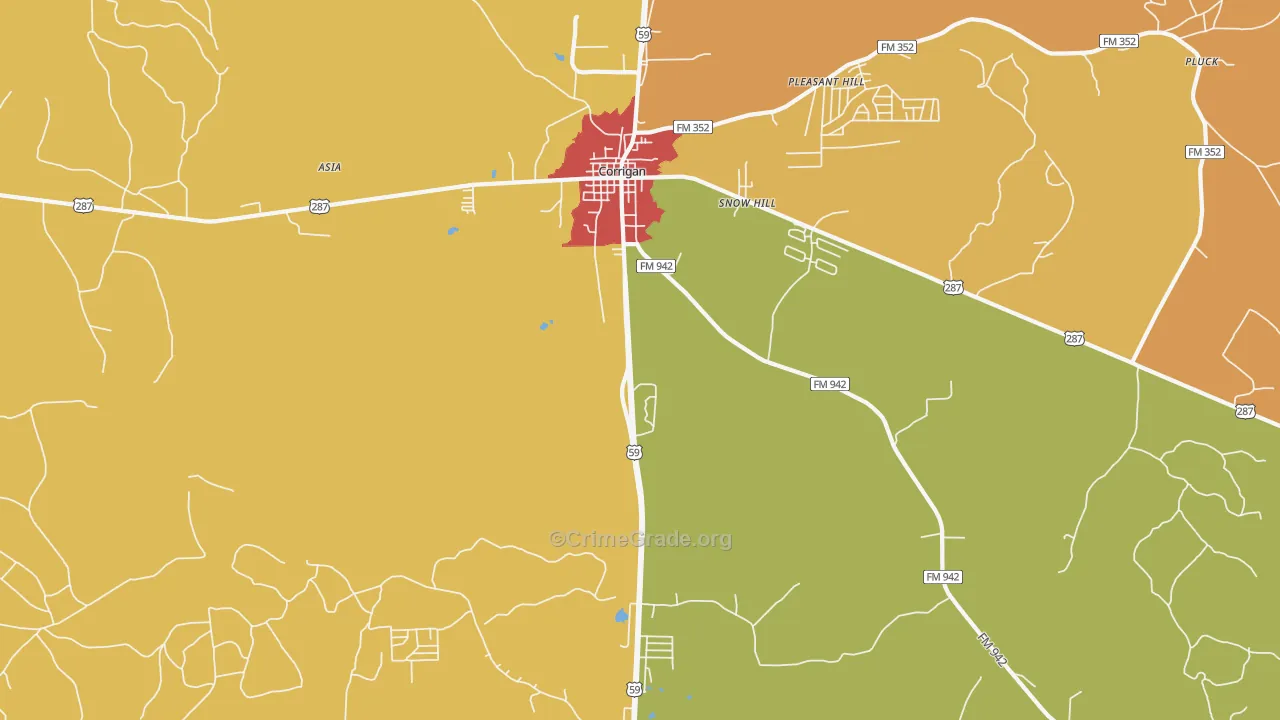 Snow Hill, TX Map of Assault Rates