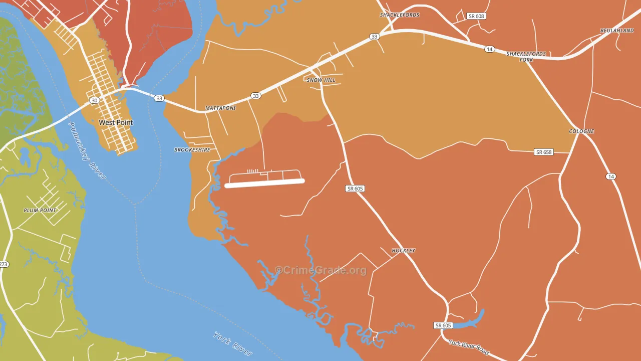 Snow Hill, VA Map of Assault Rates