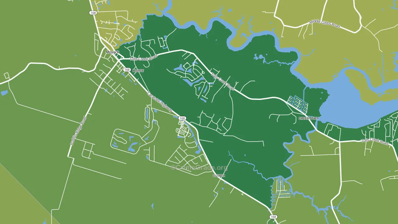 Snowden, NC Map of Assault Rates