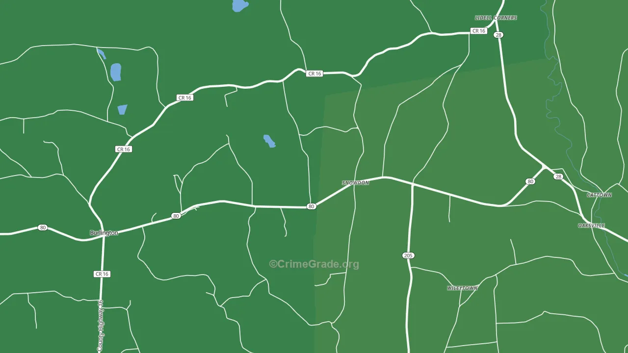 Snowdon, NY Map of Assault Rates