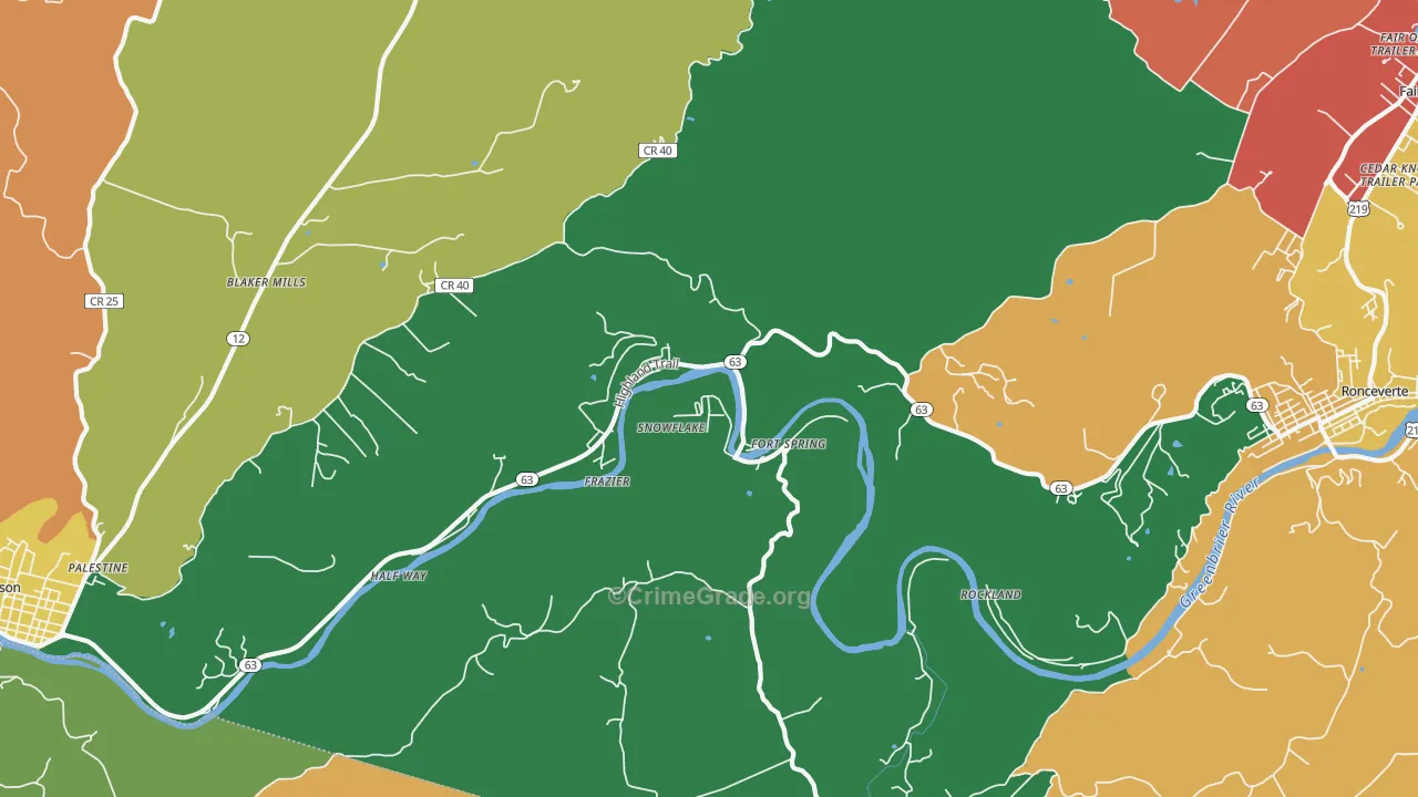 Snowflake, WV Map of Assault Rates