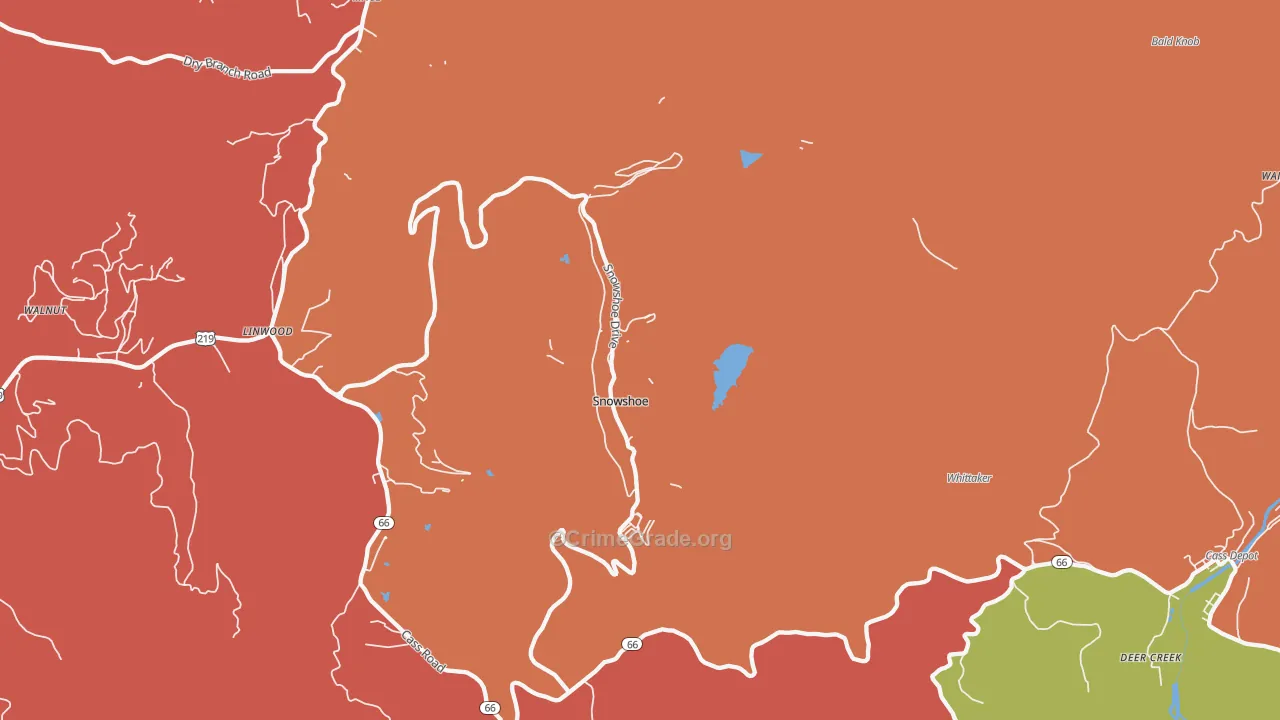 Snowshoe, WV Map of Assault Rates