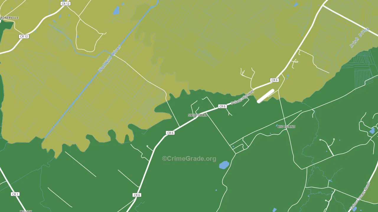 Snufftown, NY Map of Assault Rates