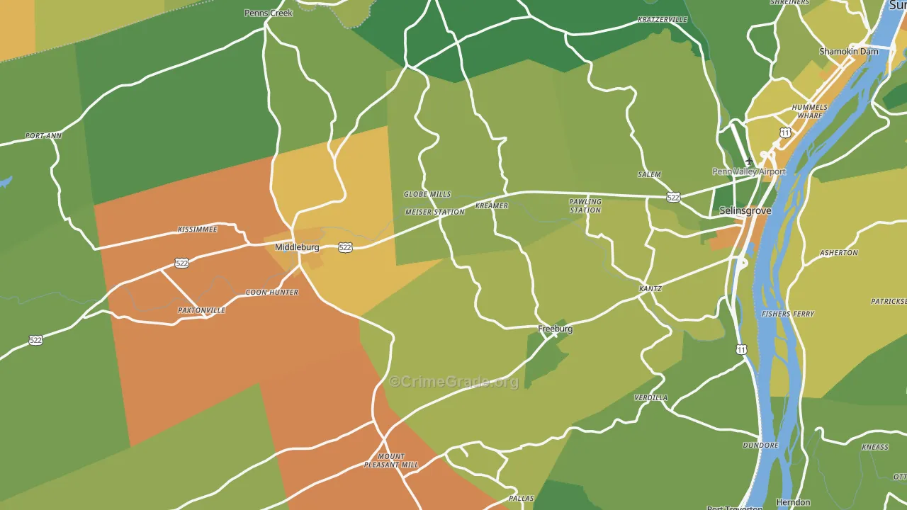 Snyder County, PA Map of Assault Rates