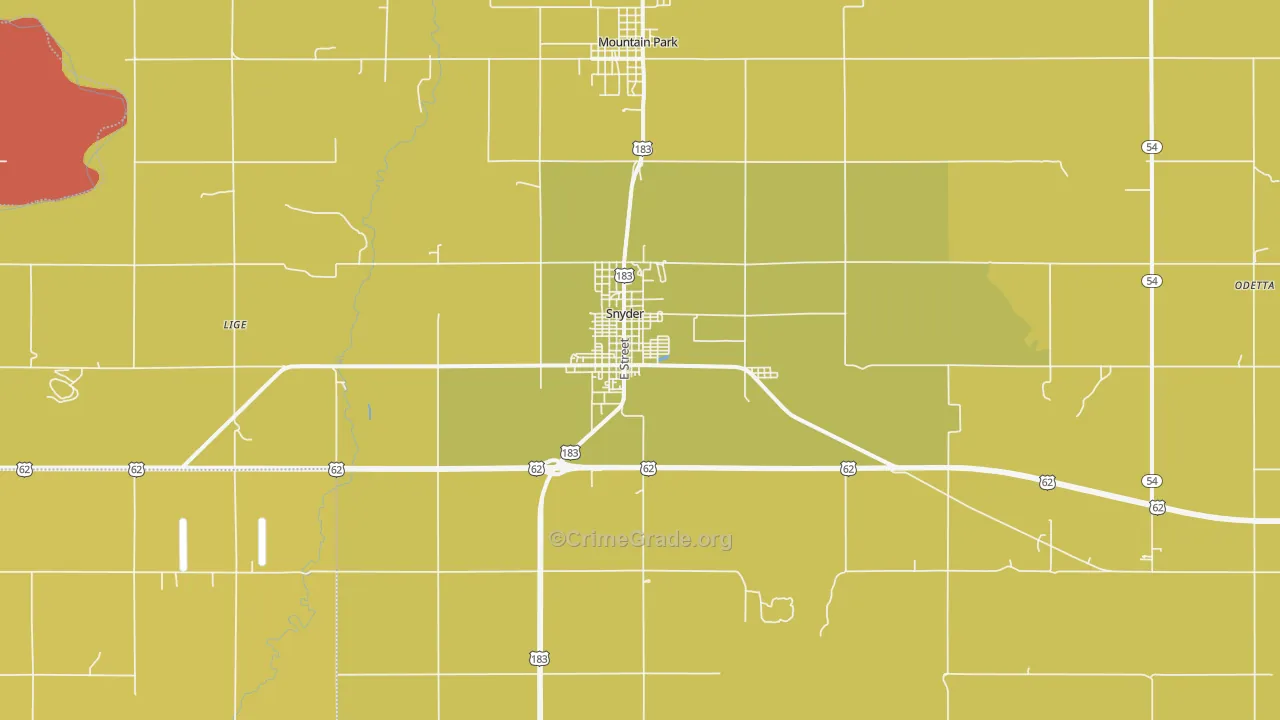 Snyder, OK Map of Assault Rates