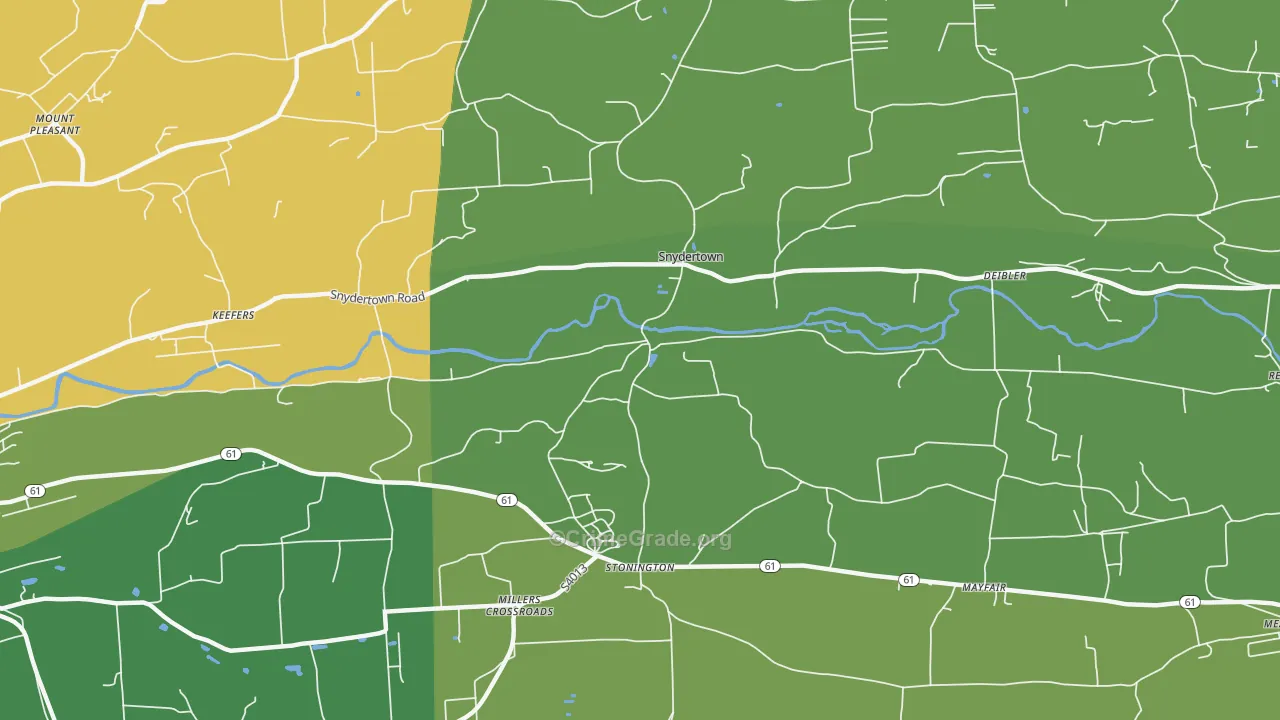 Snydertown, PA Map of Assault Rates