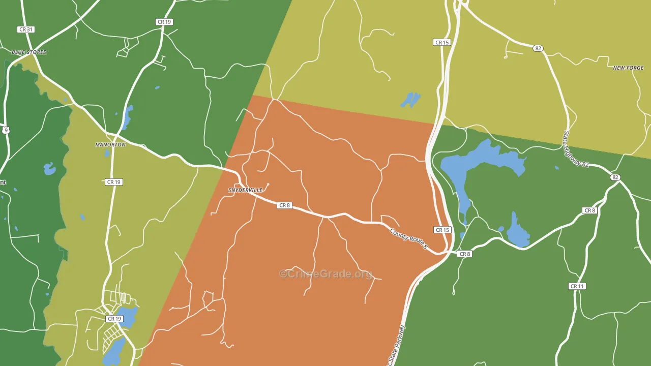 Snyderville, NY Map of Assault Rates
