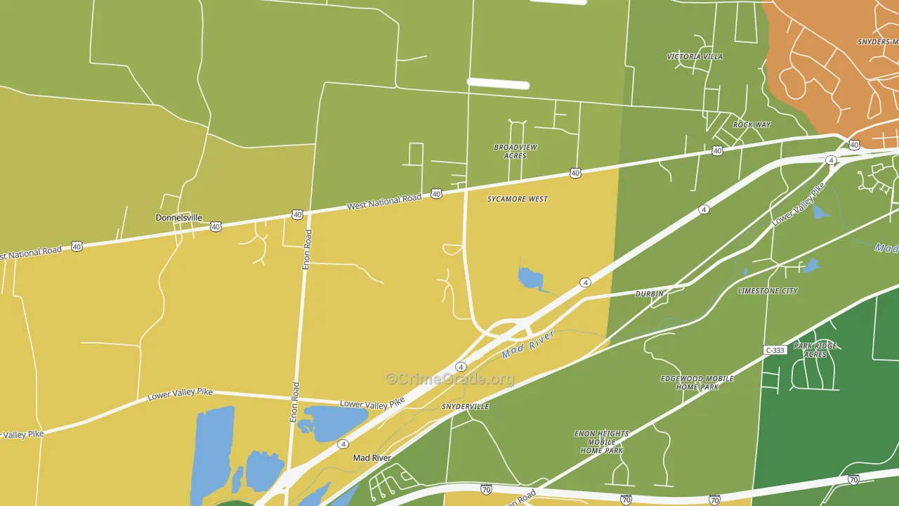Snyderville, OH Map of Assault Rates
