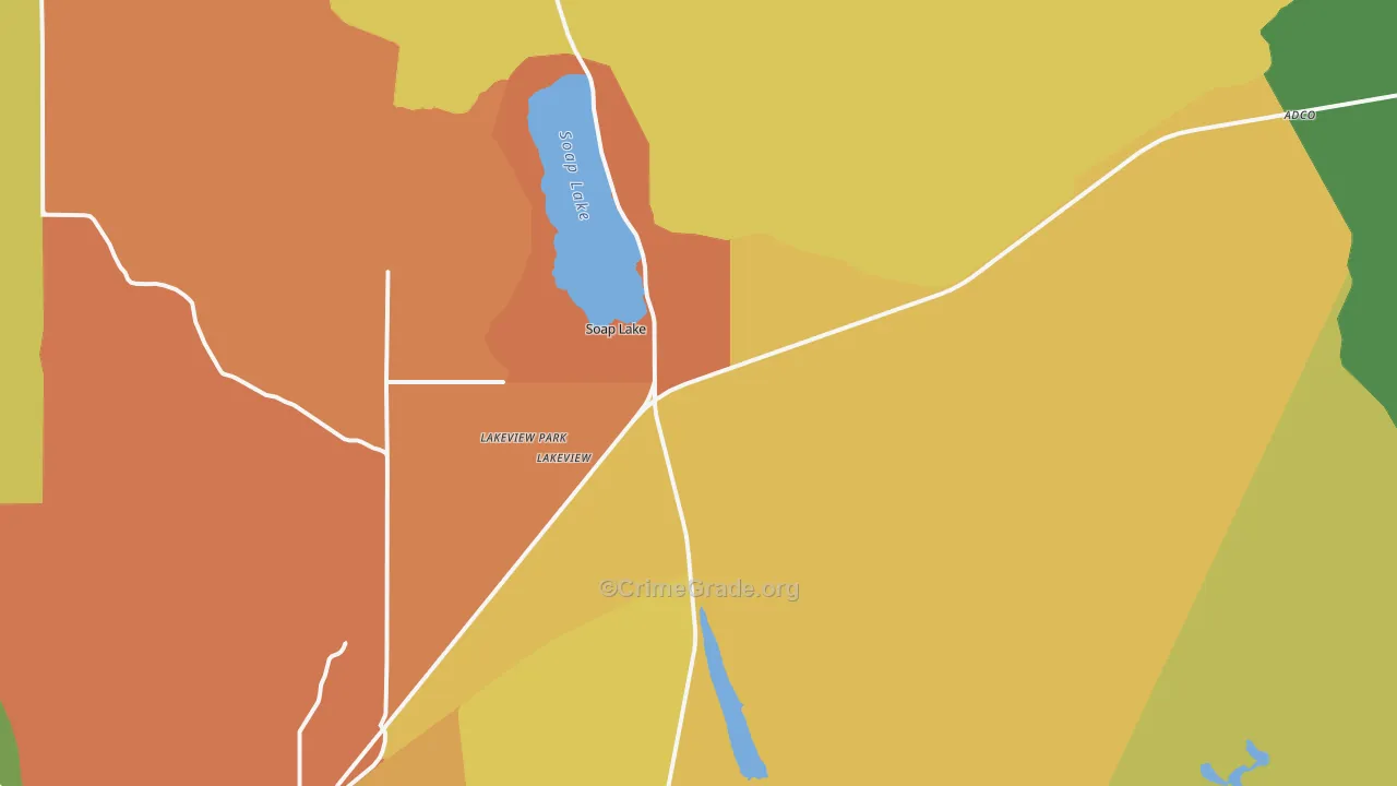 Soap Lake, WA Map of Assault Rates