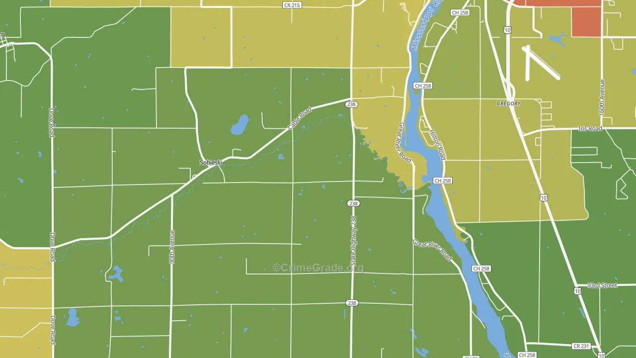 Sobieski, MN Map of Assault Rates