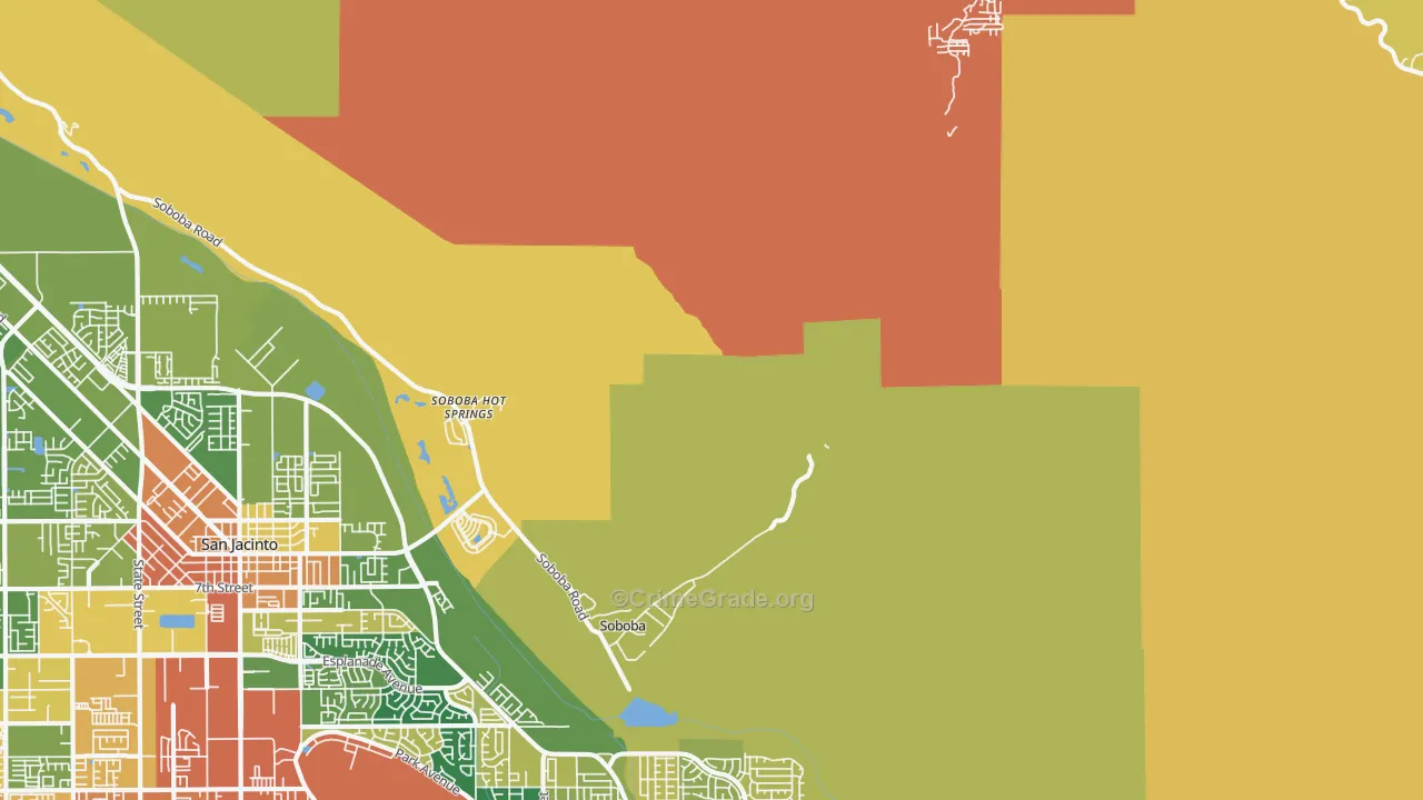 Soboba Hot Springs, CA Map of Assault Rates