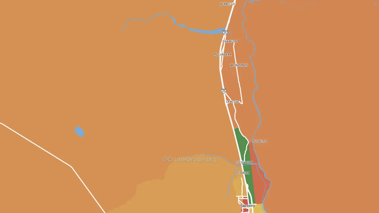 Socorro County, NM Map of Assault Rates