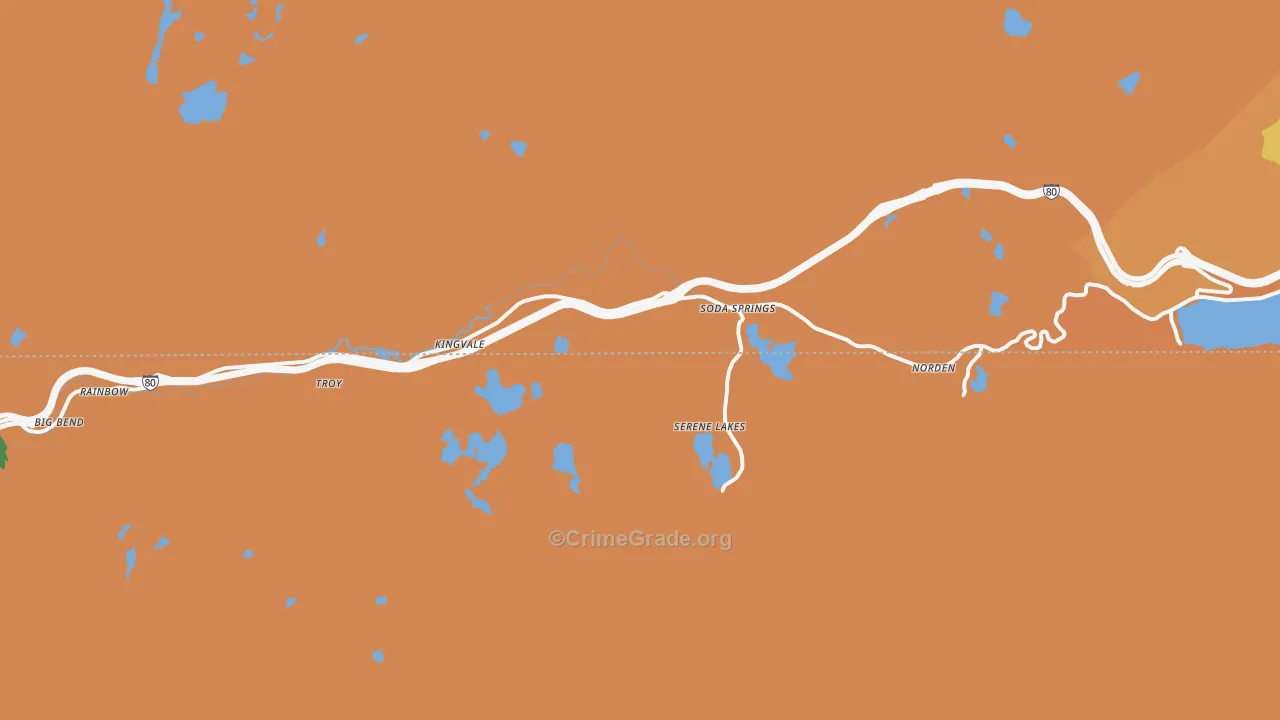 Soda Springs, CA Map of Assault Rates