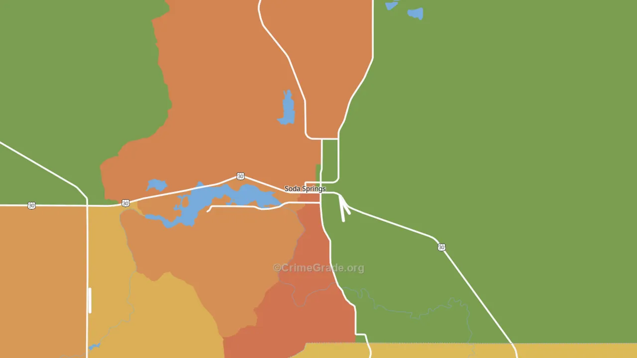 Soda Springs, ID Map of Assault Rates