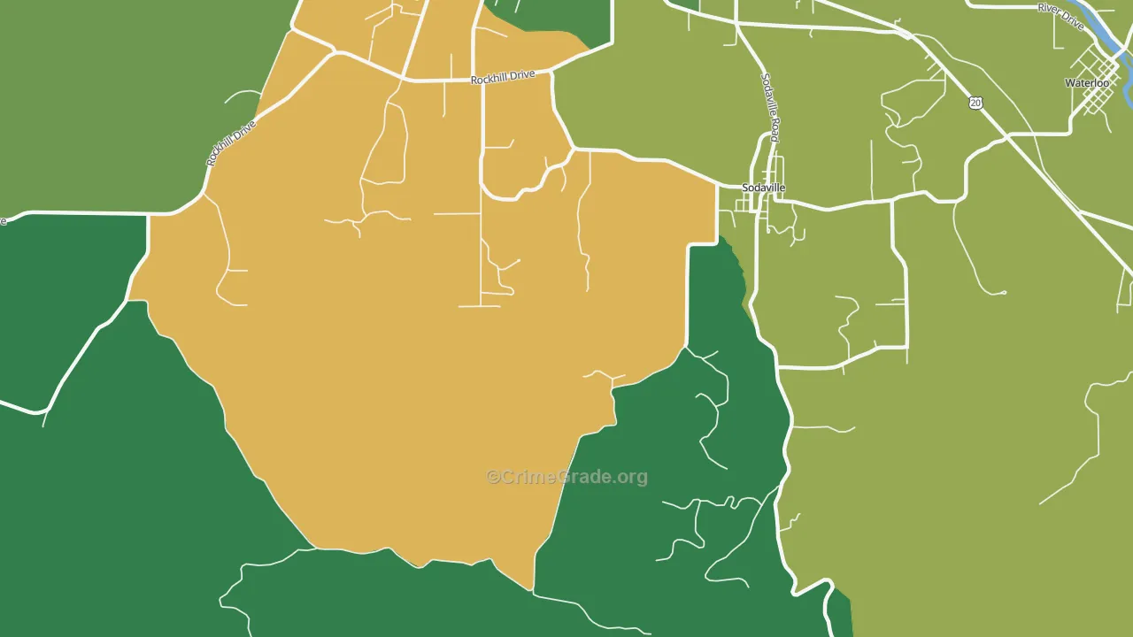 Sodaville, OR Map of Assault Rates