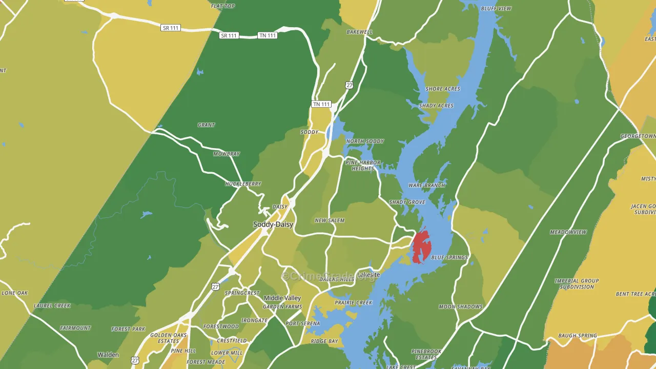 Soddy-Daisy, TN Map of Assault Rates