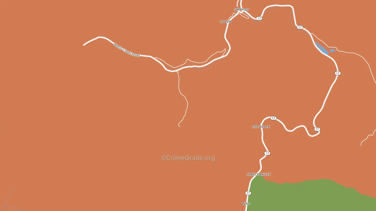 Sodom, WV Map of Assault Rates