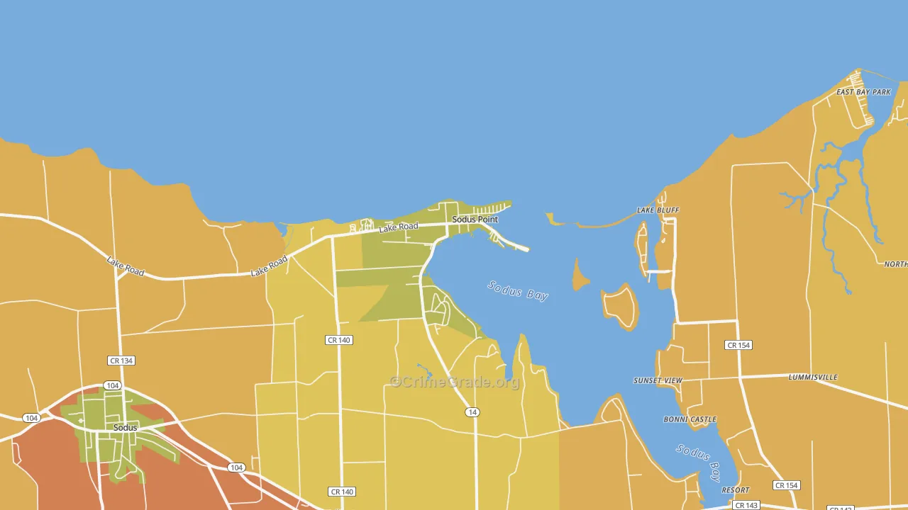 Sodus Point, NY Map of Assault Rates