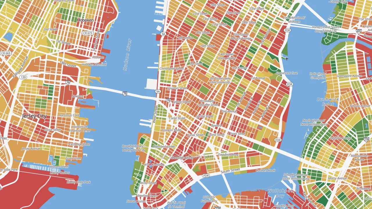 Soho, Manhattan, NY Map of Assault Rates